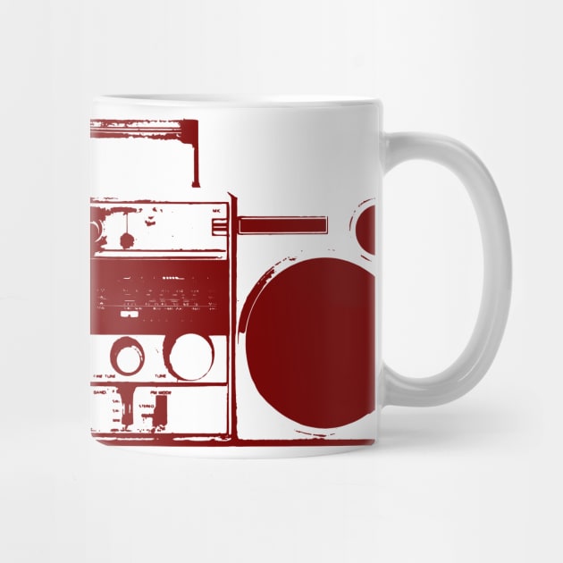 Red Vintage Boom Box Graphic by Spindriftdesigns